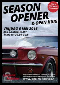 Autorestauratiebedrijf Lensink & Kolstee organiseert op 6 mei "Season Opener & Open Huis". 