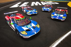 De vier Ford GT's, welke dit jaar namens het Amerikaanse merk in Le Mans aan de start verschijnen. Let op de startnummers. Afbeelding: Ford, Ford Chip Ganassi Racing