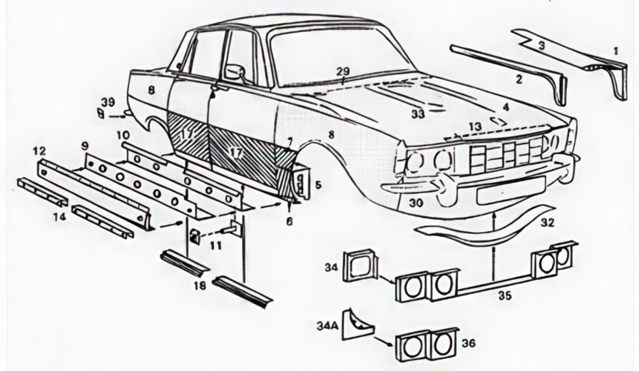 Onderdelen: onderdelen van Rover P4/P5 en P6