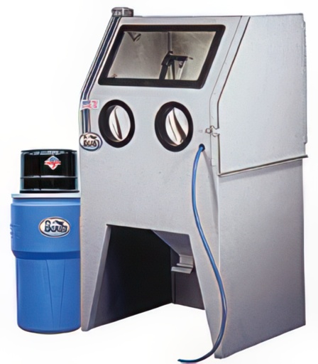 Straalkabine met stofafzuiging