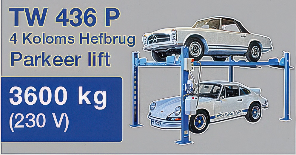 Nieuwe 4 Koloms Parkeer Hefbrug Verrijdbaar 3.6Ton 220v