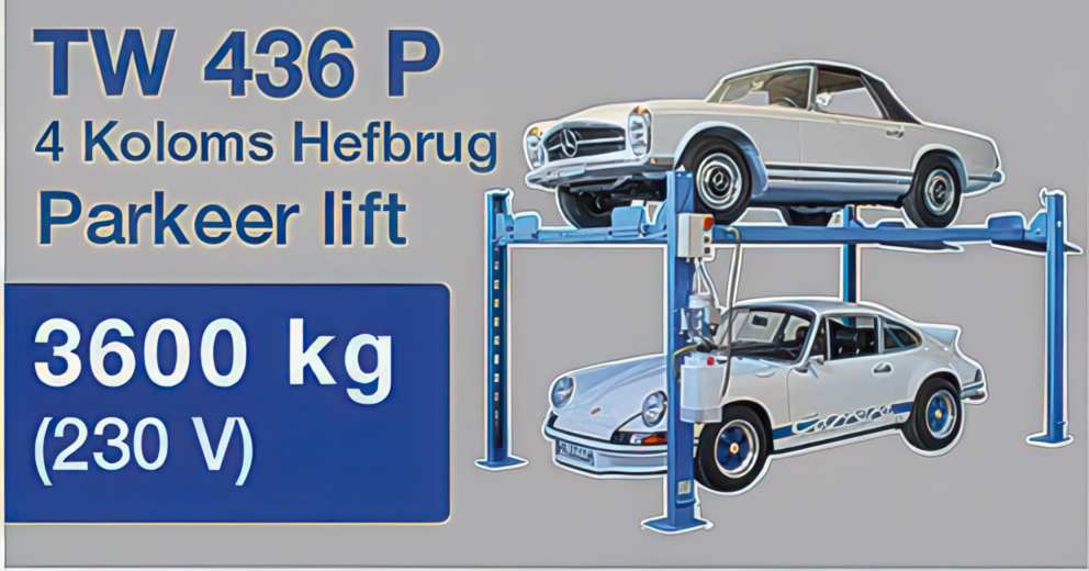 Nieuwe 4 Koloms Parkeer Hefbrug Verrijdbaar 3.6Ton 220v