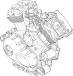 trots op wat Hun Merk nu weer gemaakt heeft. 'Dat zal ze leren, die Jappen. Herstel: Moffen!' De vloeistofgekoelde V-twin is beeldschoon in zijn ontwerp. En dan hebben we het niet over de 60 graden, vloeistofgekoelde V twin met zijn vier kleppen per cilinder en zijn dubbele bovenliggende nokkenassen. En 120 pk bij 8250 tpm uit 1130 cc hebben we ook al gehad. Maar dat koppel van 108 Nm bij 7.000 toeren is weer erg leuk. Nee hoor, dat is alleen maar domme techniek. Mooi dat het bewezen heeft heel te blijven en dat het lekker klinkt. Het beeldschone zit hem gewoon in het uiterlijk van het motorblok. Die uitbundige massa metaal ziet er bruut, maar ook subtiel uit. In tegenstelling tot het luciferdoosjesplakwek van veel Japanse motorblokken ziet dit er uit als 'Techniek.' Een motorblok dat in lichte spreidstand heel erg duidelijk maakt dat hij niet alleen motor, maar daadwerkelijk 'Krachtbron' is. Autistische meisjes zijn er net zozeer van onder de indruk als de vereelte stoker op de museum stoomlocomotief van de VSM. Dichters raken er van 'angeheizt' en pubers krijgen bij het zien van de V-twin spontaan begoeiing op de bovenlip en bredere schouders. Dat geldt natuurlijk voor de jongens pubers. Oh ja; motorrijders willen het blok starten om er onderweg uren naar te luisteren en het tijdens terrasstops vertederd te bekijken. Tot zover teveel passie voor jou? Dan ben je toe aan een nieuwe BMW. Kun je ook blij mee worden hoor. Als 'blij' niet een te wild begrip voor je is. Dat motorblok is als een sierraad gevat in een frame waarmee het Merk zich in een klap van zijn reputatie van traditionele motormaker heeft ontdaan. De massieve welvingen van het frame doen wat denken aan een heel volwassen python die wat ligt na te denken over hoeveel calorieen er in zijn laatste toerist zaten. De krommingen zijn loom, maar stralen kracht uit. Het geheel is mooi, maar toch ook bedreigend. En de zuivere schoonheid wordt bevlekt door iets dat je alleen maar 'obsceniteit' kunt noemen. "GEIL" noemen onze Duitse buren dat. Die term dekt de lading helemaal, maar met de Hollandse 'harde G' klinkt het minder broeierig. Al dat driedimensionale gebuig van die dikke buizen, dat is geen kattepis. Harley boetseert die pijpen middels hydroforming. Of eigenlijk 'Hydraulic Forming'. Of 'hydramolding'. Die tak van sport werd ergens in de vijftiger jaren bedacht om keukenbladen te maken en is momenteel ook heel gangbaar in de autoindustrie. Ah, en in de raketindustrie. Voor uitlaatkegels van raketten. Bij Harley worden de framebuizen met olie gevuld. Daarna gaan ze in mallen en wordt de olie op druk gebracht. De hete olie blaast de pijpen van binnen uit in de vorm van de mal. Makkelijk toch? Niet echt. Er zijn vaak meer dan 12 pompsessies nodig voordat zo'n deel van binnenuit in vorm is geboetseerd. De V-Rod, om hem in zijn algemeenheid maar zo te noemen, is lang, laag en oogt op een wat genieperige manier gemeen. De afwerking van het ding is top en als motorrijder verbaas je je over het feit dat je er gewoon op kunt zitten. Heel anders dan op je eigen fiets. Maar het voelt niet aan als iets waar de fysiotherapeut of de zedenpolitie bij moet komen. Starten doet de V-twin als elke andere motor. Maar hij klinkt veel prettiger dan de meeste andere motoren. Ergens in de diepte hoor je toch weer dat Amerikanen staan voor de grofstoffelijke dingen in het leven. Iets van; dit is een motoblok, en dat moet je ook ervaren. Een heel beetje spelen met het gas laat horen dat de V-Rod veel meer toeren lust dan zijn oudere - half- broertjes. Dat klinkt vinnig, maar toch diep. Voor de echte streetfighter piloot is het dan effe wat zoeken met de voeten, maar dan ben je op weg. Je zit zoals de VRSC is. Laag en gestrekt. 'Actief gerelaxed' is gevoelmatig een rare combinatie. Maar het voelt ongevver wel zo. Het motorblok bromt tevreden en de zwarte schoonheid gaat in een losse draf als op rails. Met een uurtje over secundaire wegen knuffelen krijg je dit brave monster aardig in de vingers. De motor is in feite goedmoedig en koersstabiel. De zitpositie is verrassend goed uit te houden en bevalt Motorblaadje in elk geval veel beter dan de vette buikschuiverstijl waarbij alle gewicht op de polsen hangt. De V-Rod wil best door bochten. Natuurlijk is het geen supermotard, maar met een beetje bodylean kom je niet onmiddellijk vonkentrekkend tot stilstand. Je moet de machine rijden zoals je een wat groter zeilschip of een Amerikaanse full sized V8 zou besturen. Ver vooruit kijken en lange slagen maken. Dan kom je er wel en nog vlot ook. Het geeft alleen een uniek slijtagepatroon aan je motorlaarzen. De hakken slijten door. Sniet erg. Het waren toch alleen maar 'Lidl' instappers. Ze kosten 30 euro en gingen driekwart seizoen mee. Motorkleding moet je niet bij de supermarkt kopen. Niet via Internet ook trouwens... weer wat geleerd. De smaken: In den beginne was er de VRSC. Intussen heb en we ook nog de VRSCAW, de VRSCD, de VRSCDX, de VRSCC en de VRSCR... En jawel: achter elke afko zit een passende verklaring. Dat is ook mooi