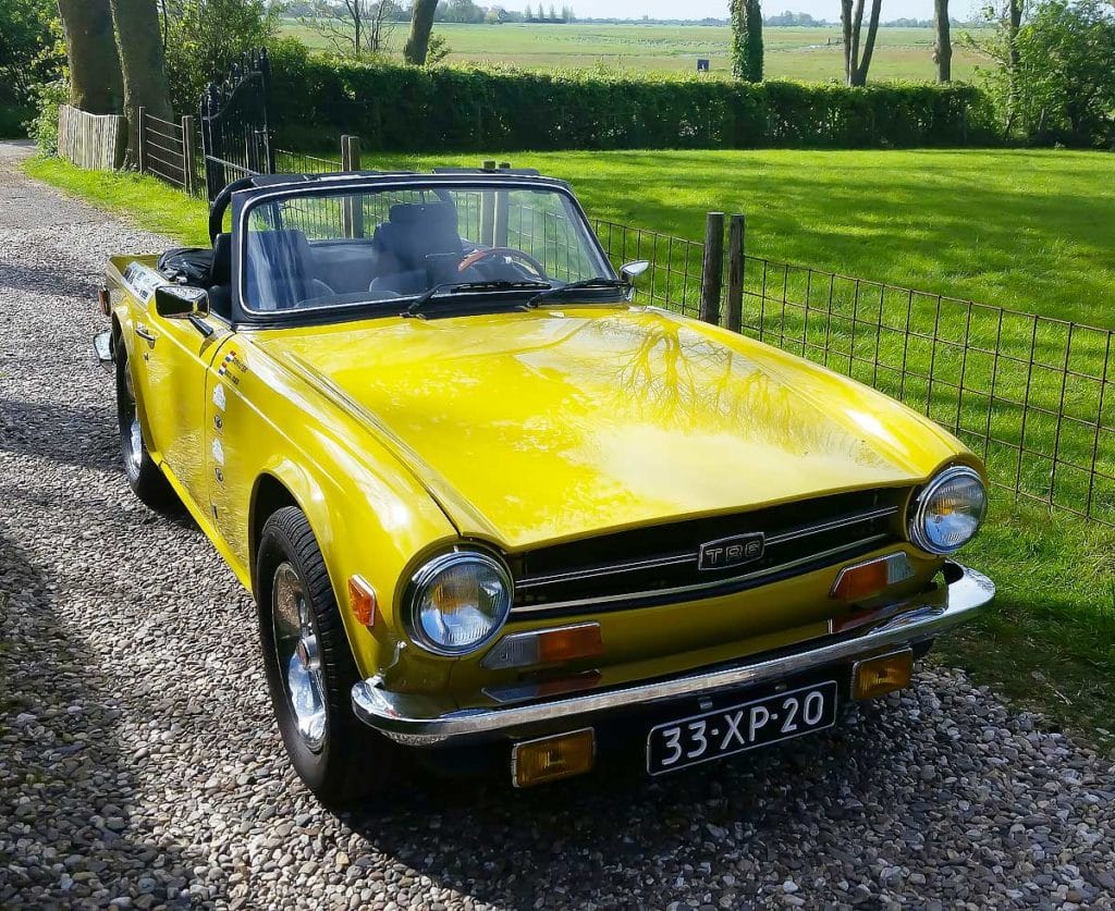 Triumph TR6 uit 1974 van Albert. Eigen stijl en karakter.