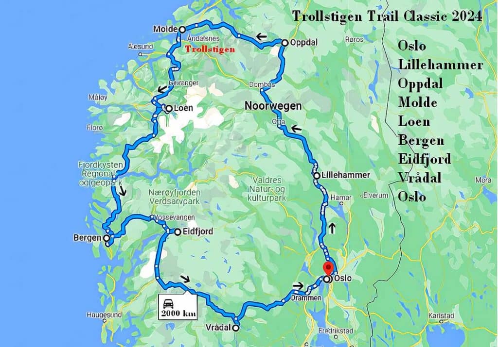 De magie van de middernachtzon. een klassieke rit door het hart van noorwegen