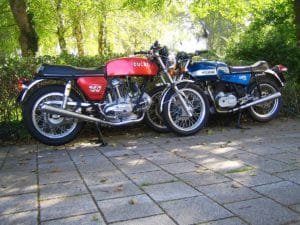 Ducati 750GT, 860GT and Ducati 900GTS.  Good first time.