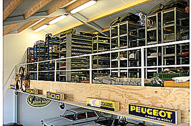 Parts warehouse for classic Peugeots