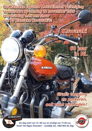 KJMV clubdag met show van 75 klassieke Kawasaki’s