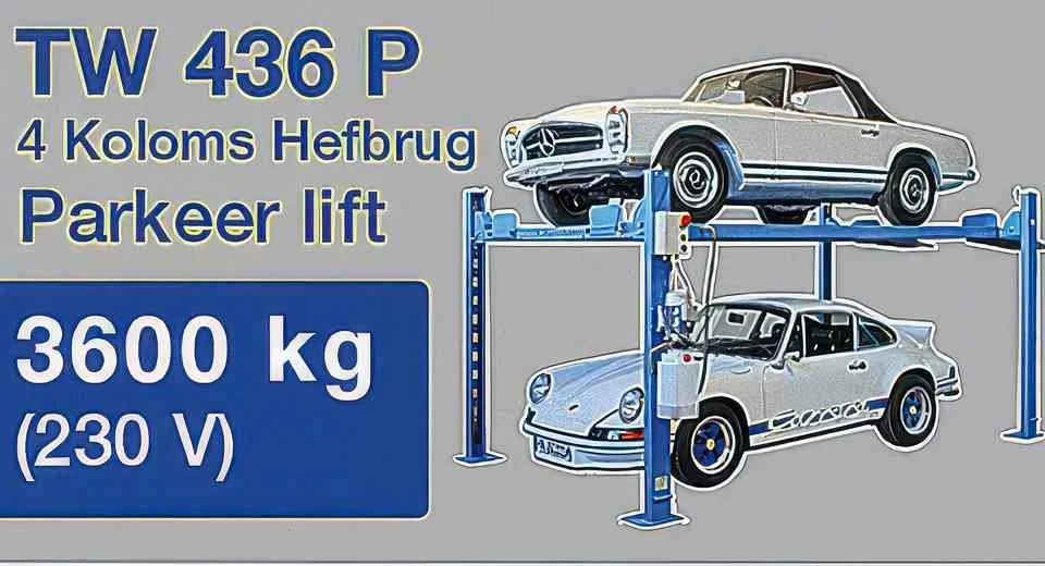 Nieuwe 4 Koloms Parkeer Hefbrug Verrijdbaar 3.6Ton 220v