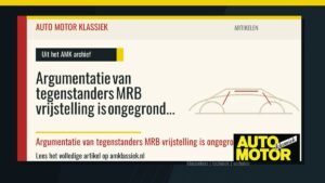 Argumentatie van tegenstanders MRB vrijstelling is ongegrond. - Auto Motor Klassiek
