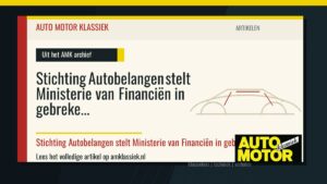 Stichting Autobelangen stelt Ministerie van Financiën in gebreke - Auto Motor Klassiek