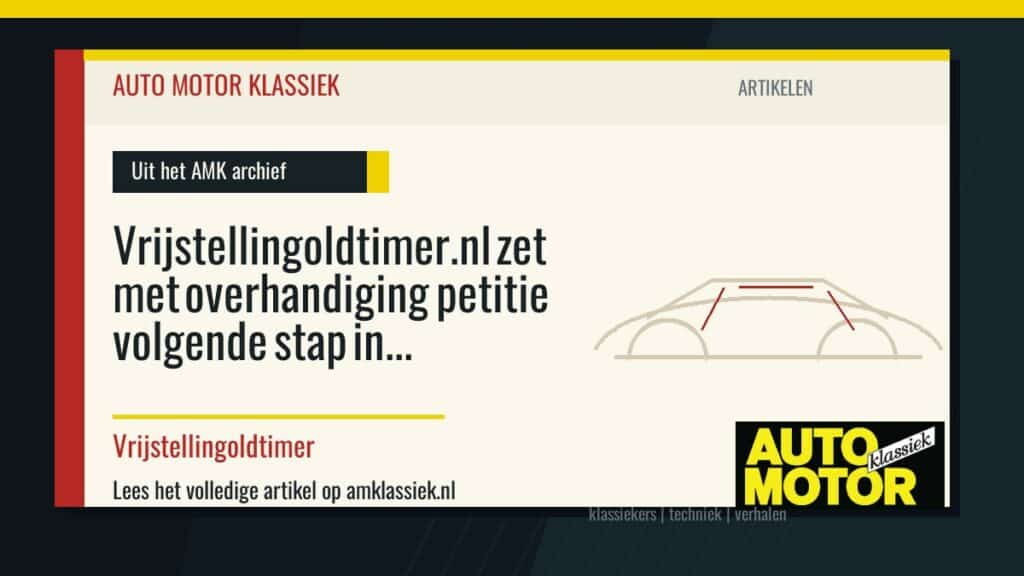Vrijstellingoldtimer.nl zet met overhandiging petitie volgende stap in oldtimeroffensief - Auto Motor Klassiek