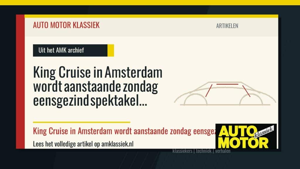 King Cruise in Amsterdam wordt aanstaande zondag eensgezind spektakel - Auto Motor Klassiek