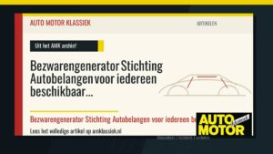 Bezwarengenerator Stichting Autobelangen voor iedereen beschikbaar - Auto Motor Klassiek