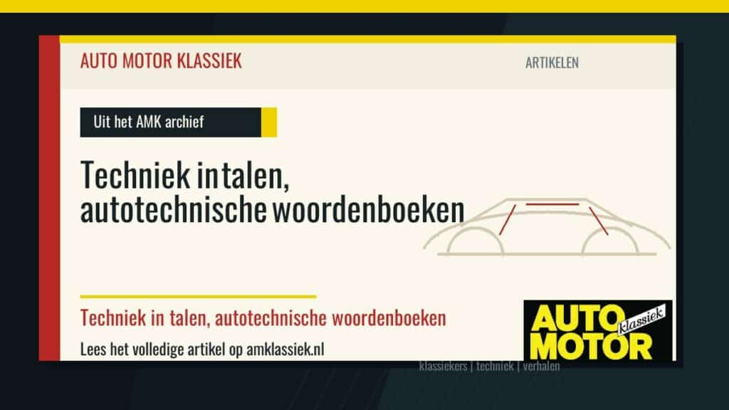 Techniek in talen, autotechnische woordenboeken - Auto Motor Klassiek