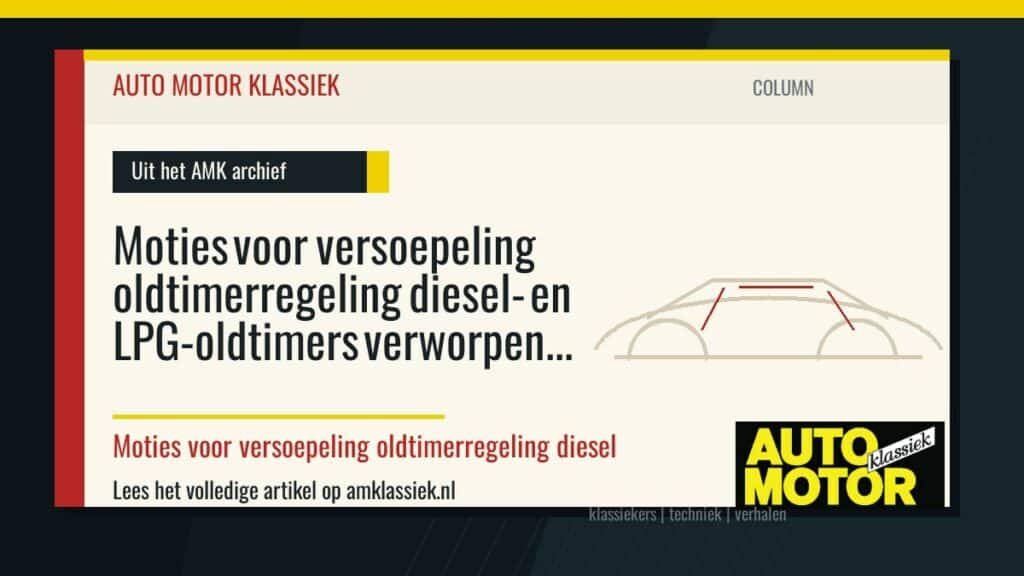 Moties voor versoepeling oldtimerregeling diesel- en LPG-oldtimers verworpen - Auto Motor Klassiek